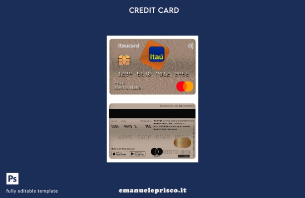 modello di carta master Brasile Itaú Bank in stile verificato